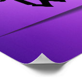 ハロウィンウェディングレセプションサインパープルスパイダー ポスター (角)