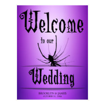 ハロウィンウェディングレセプションサインパープルスパイダー