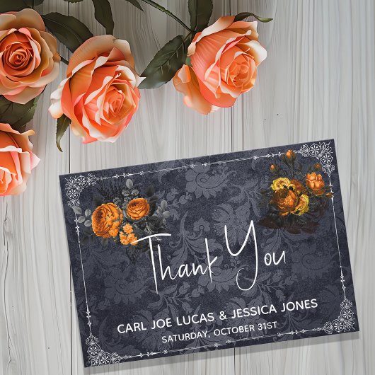 ハロウィンウェディング オレンジローズ 感謝