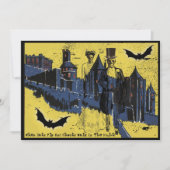 ハロウィンウェディング 怖いゴースト花嫁と新郎 招待状 (正面)