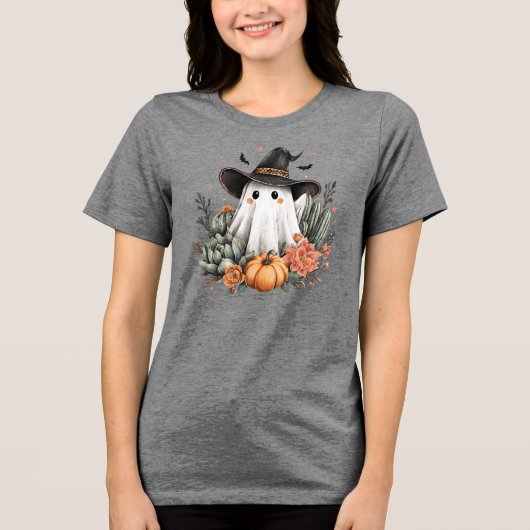 ハロウィンウエスタンカウボーイ幽霊 トライブレンドＴシャツ (正面)