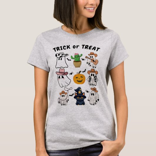 ハロウィンウエスタンカウボーイ幽霊Tシャツ Tシャツ (正面)