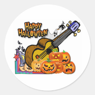 ハロウィンウクレレ ラウンドシール
