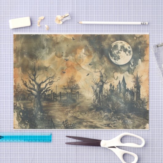 ハロウィンエリーフォレストフルムーンマンシ幽霊のよく出るョン 薄葉紙 (クラフト)