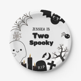 ハロウィンエレガントの2つの不気味な2番目の誕生日パーティー ペーパープレート