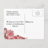 ハロウィンエレガントウェディングは日付ポストカードを保存 案内ポストカード (裏面)