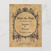 ハロウィンエレガントウェディングは日付ポストカードを保存 案内ポストカード (正面)