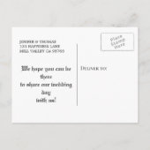 ハロウィンエレガントウェディングは日付ポストカードを保存 案内ポストカード (裏面)