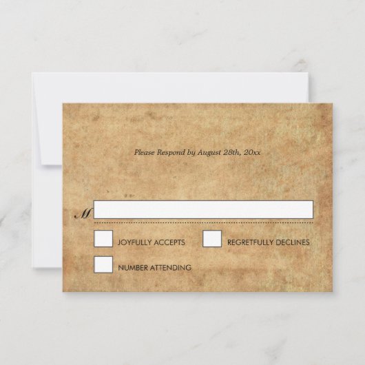 ハロウィンエレガントウェディングRSVPカード 出欠カード (正面)