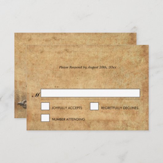 ハロウィンエレガントウェディングRSVPカード 出欠カード (正面/裏面)