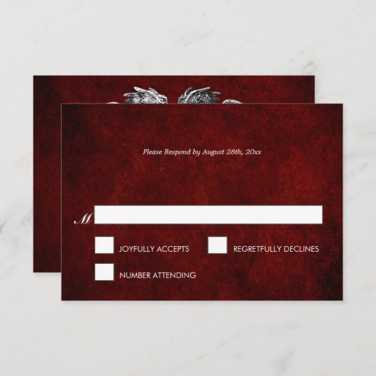 ハロウィンエレガントウェディングRSVPカード 出欠カード (正面/裏面)