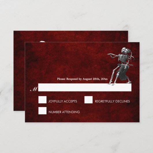 ハロウィンエレガントウェディングRSVPカード 出欠カード (正面/裏面)