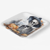 ハロウィンエレガントウオーターカラースケルトン ペーパープレート (傾斜あり)