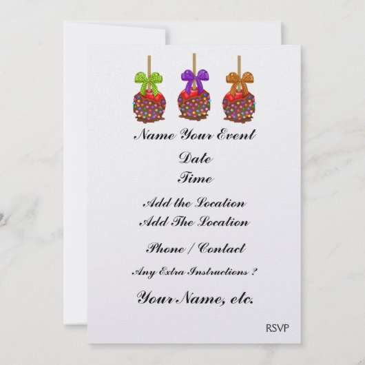 ハロウィンエレガントカップケーキ招待状- SRF 招待状 (裏面)