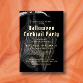ハロウィンエレガントゴールドフォイルカクテルパーティー 箔招待状