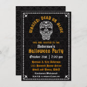 ハロウィンエレガントスカル招待状 招待状 (正面/裏面)