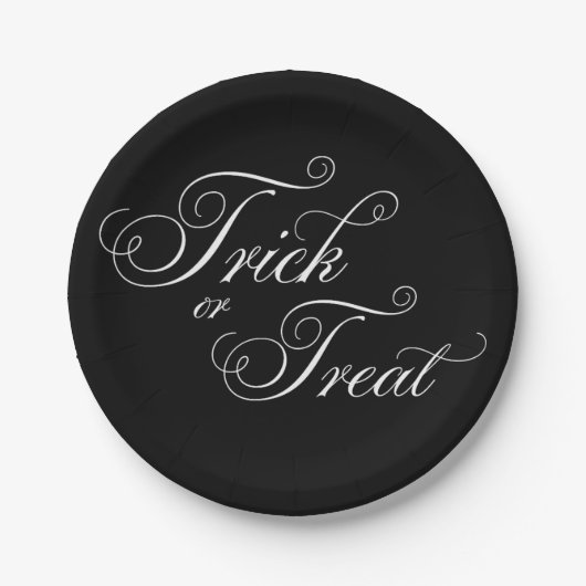 ハロウィンエレガントトリックまたはトリートシックなパーティープレート ペーパープレート (正面)
