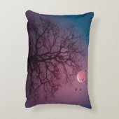 ハロウィンエレガント不気味テーマツリームーンアートワーク アクセントクッション (裏面(縦))