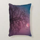 ハロウィンエレガント不気味テーマツリームーンアートワーク アクセントクッション (正面(垂直))