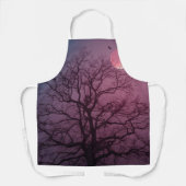 ハロウィンエレガント不気味テーマツリームーンアートワーク エプロン (正面)