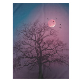 ハロウィンエレガント不気味テーマツリームーンアートワーク テーブルクロス