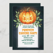 ハロウィンエレガント招待状カード | ジャックオランター 招待状 (正面/裏面)