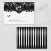 ハロウィンエレガント白黒スケルトン座席表 プレイスカード (正面/裏面)