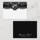 ハロウィンエレガント白黒スケルトン空白のプレイス プレイスカード (正面/裏面)