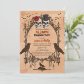 ハロウィンエンゲージメントパーティー招待状 スカル 招待状 (スタンド正面)