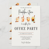 ハロウィンオフィスパーティーエレガントパンプキンスパイスニース 招待状 (正面/裏面)