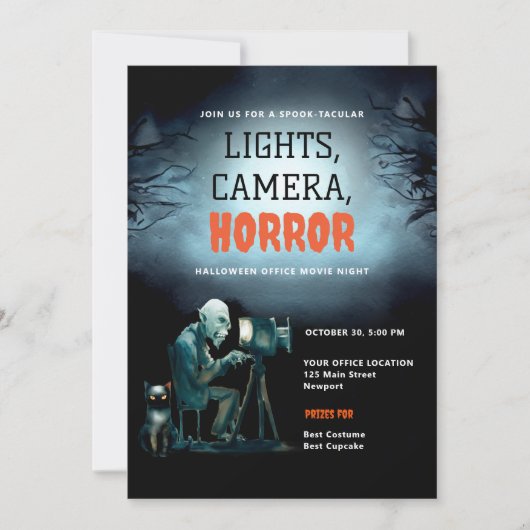 ハロウィンオフィスパーティービジネス怖い映画グール 招待状 (正面)
