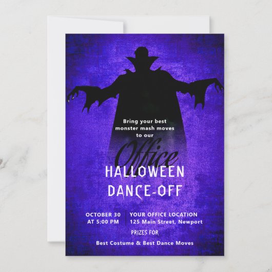 ハロウィンオフィスパーティー企業のドラキュラ 招待状 (正面)