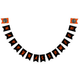 ハロウィンオレンジとブラックビジネス会社のロゴ バンティングフラッグ