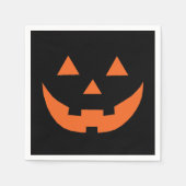 ハロウィンオレンジのブラックハロウィーンのカボチャのちょうちん怖い紙 スタンダードカクテルナプキン (正面)
