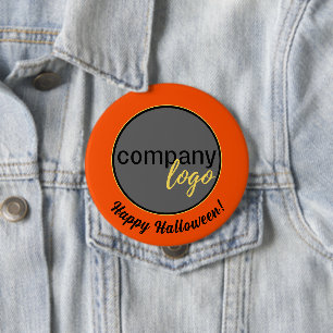 ハロウィンオレンジのブラックビジネスロゴ会社 缶バッジ