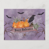 ハロウィンオレンジカボチャのクロウスパイダーこうもり シーズンポストカード (正面)