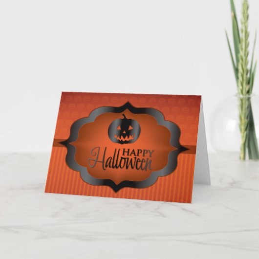 ハロウィンオレンジジャックオランタン カード (正面)