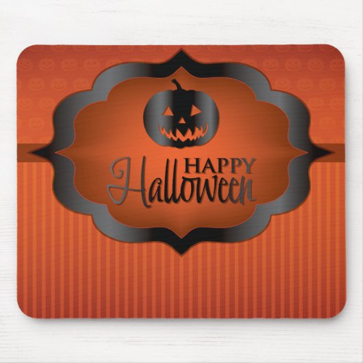 ハロウィンオレンジジャックオランタン マウスパッド (正面)