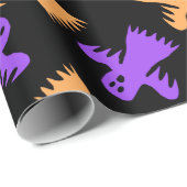 ハロウィンオレンジパープルブラックの幽霊たち ラッピングペーパー (ロールコーナー)