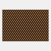 ハロウィンオレンジブラックこうもり&水玉模様キッドパーティー ラッピングペーパーシート (正面3)