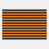 ハロウィンオレンジブラックストライプパターンカスタム文字 ラッピングペーパーシート (正面3)