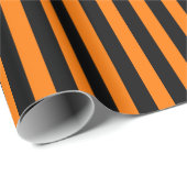 ハロウィンオレンジブラックストライプパターンカスタム文字 ラッピングペーパー (ロールコーナー)