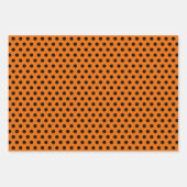 ハロウィンオレンジブラックストライプ水玉模様パーティー ラッピングペーパーシート (正面2)
