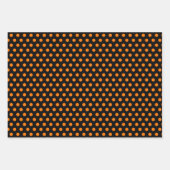 ハロウィンオレンジブラックストライプ水玉模様パーティー ラッピングペーパーシート (正面)