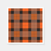 ハロウィンオレンジブラックプレイド スタンダードカクテルナプキン (正面)