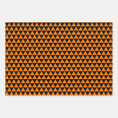 ハロウィンオレンジブラックモダンパターンカスタム文字 ラッピングペーパーシート (正面3)