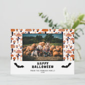 ハロウィンオレンジマッシュルームブラックこうもり秋写真 シーズンカード (スタンド正面)