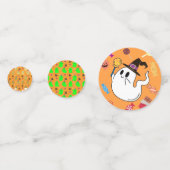 ハロウィンオレンジリトル幽霊キッズ コンフェッティ (裏面)