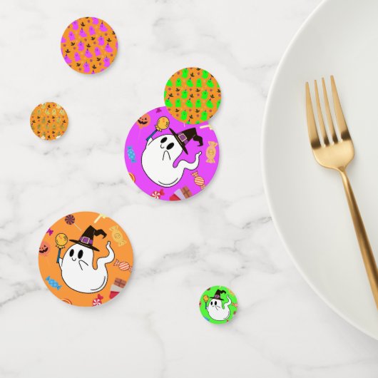 ハロウィンオレンジリトル幽霊キッズ コンフェッティ (グループ)