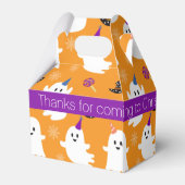 ハロウィンオレンジ小幽霊キッズパーティーありがとう フェイバーボックス (裏面サイド)